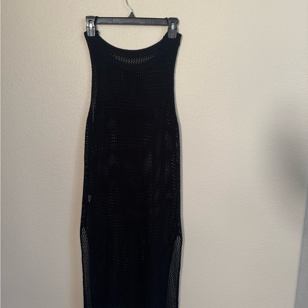 Black Mesh Sleeveless Dress/Swimsuit Cover Up